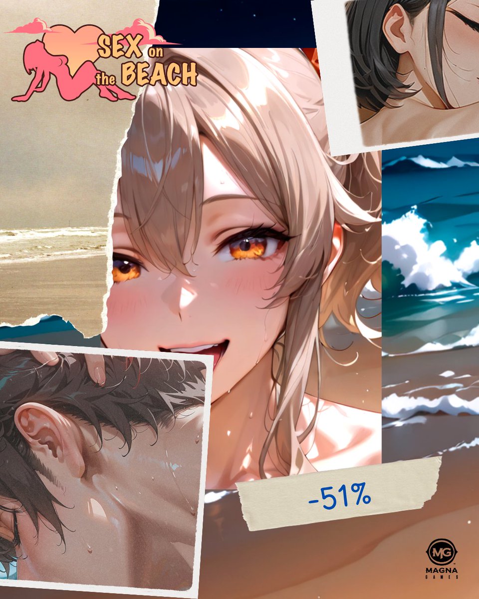 MagnaGames2025's tweet photo. 🚨 SALE THIS SUNDAY 📷 51% OFF — Sex On The Beach 51% OFF — Sex Machina 65% OFF — My First Love 📷 https://t.co/JbgcfNz66d #SteamSale #hentai #VisualNovel #PCGaming #Deals https://t.co/kHodzLQu9U