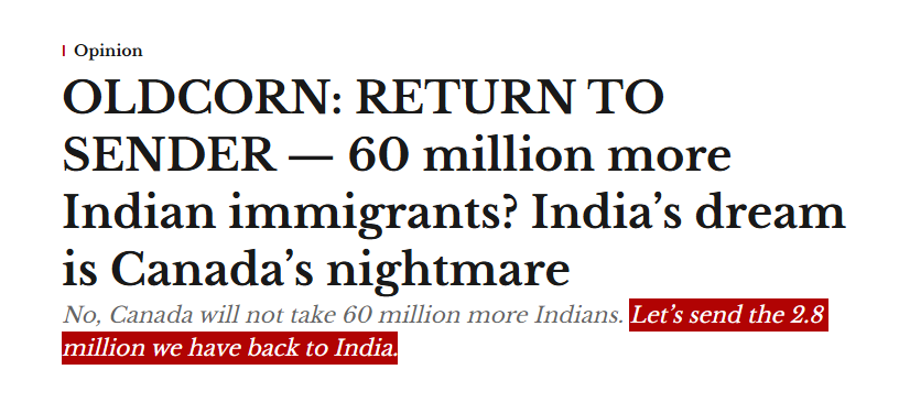 reah4burnaby's tweet photo. Absolutely wild to see Trevor Halford praising a website that advocates mass deporting Canadians of Indian background.

"Send the 2.8 million we have back to India"

Would you be thanking them after they sent me "back" to a country I was never born in because of my heritage? https://t.co/zM6Ns9Xvb3