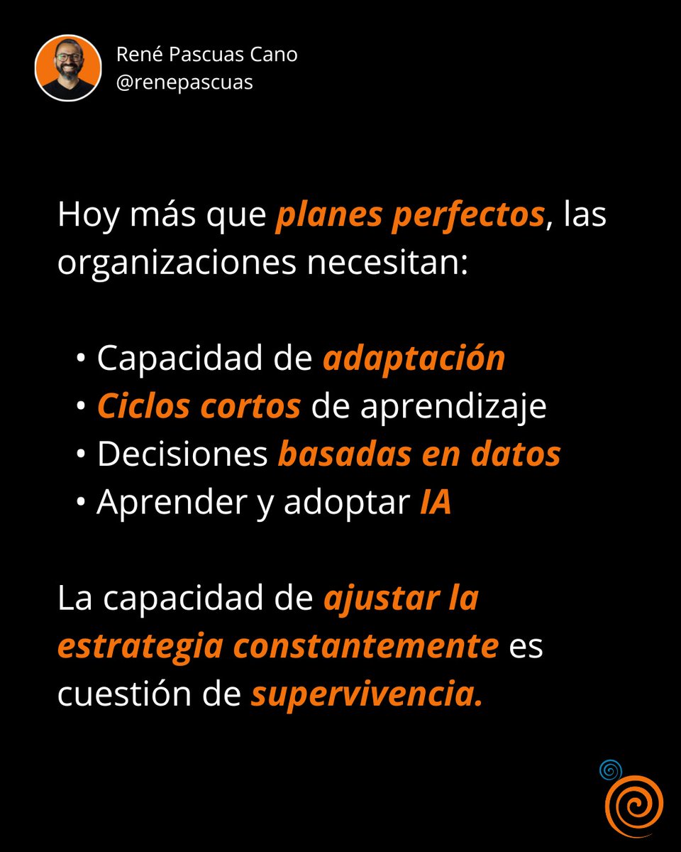 RenePascuas's tweet image. Por mucho tiempo las empresas confiaron en planes estratégicos muy detallados
Pero cuando el entorno cambia tan rápido, exponencialmente, esos planes se vuelven obsoletos rápidamente

La capacidad de ajustarla constantemente es vital

#Agilidad #LiderazgoAgil  #AI #IA #Adaptacion