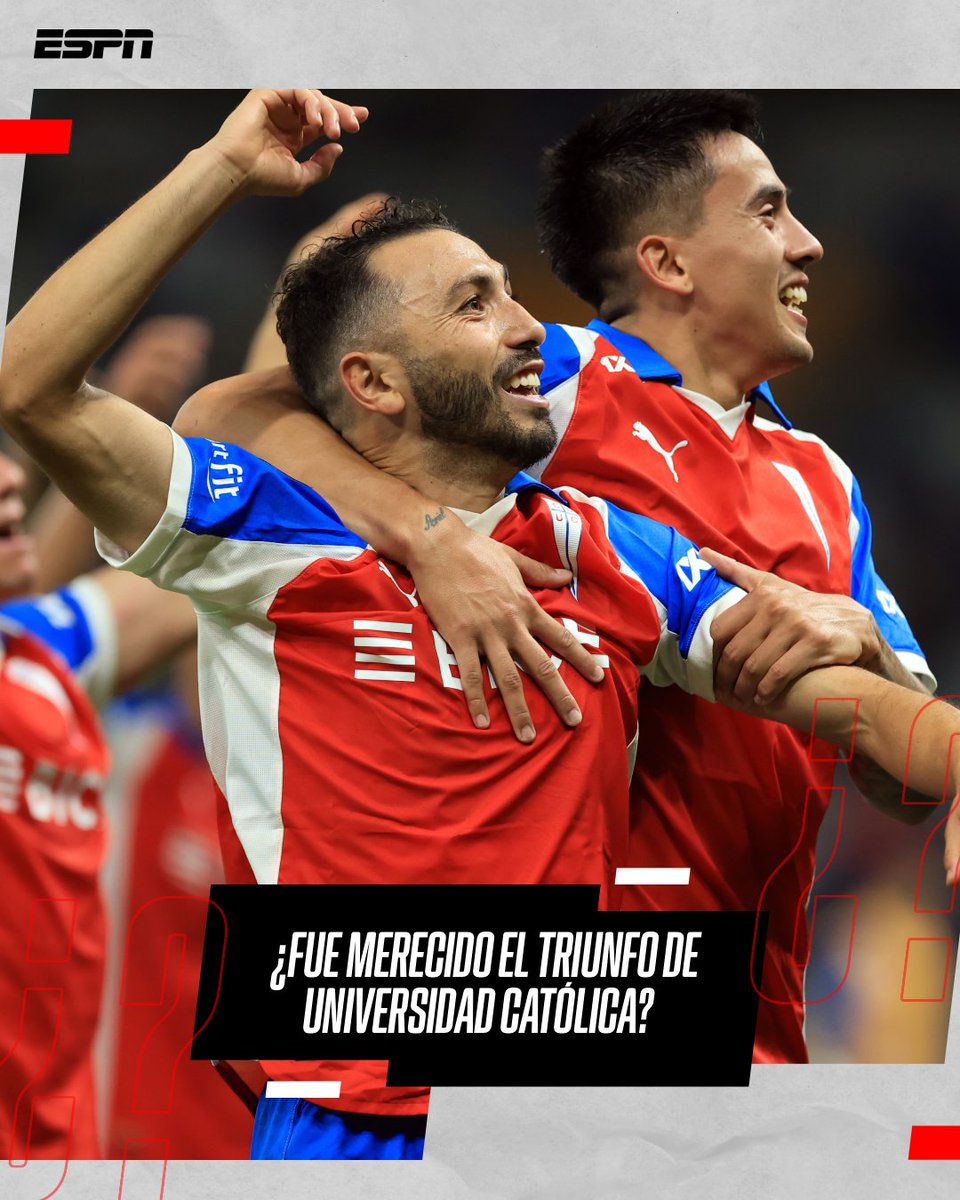 ESPNChile's tweet image. ¡LA PREGUNTA DEL DÍA!

#ESPNFShowChile ¿Fue merecido el triunfo de Universidad Católica ante Cruzeiro en Brasil?

Deja tu comentario y súmate al debate desde las 21:30 horas por #ESPN y #DisneyPlus.

▶️ Mira #ESPNFShowChile en el Plan Premium de #DisneyPlus.