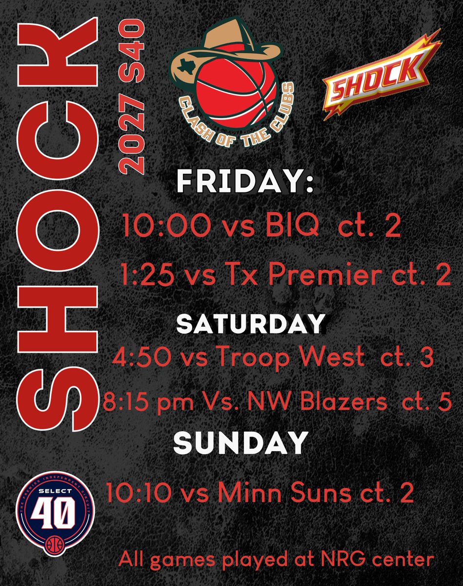 CoachRubyD's tweet photo. We are just hours away from the first @SelectEventsBB session of the season and it’s gonna be a good one !
Coaches, I know I’ve text several of you .. but here’s a quick reference for this weekends @Shockhoops games ! https://t.co/xbNWKhwZxq