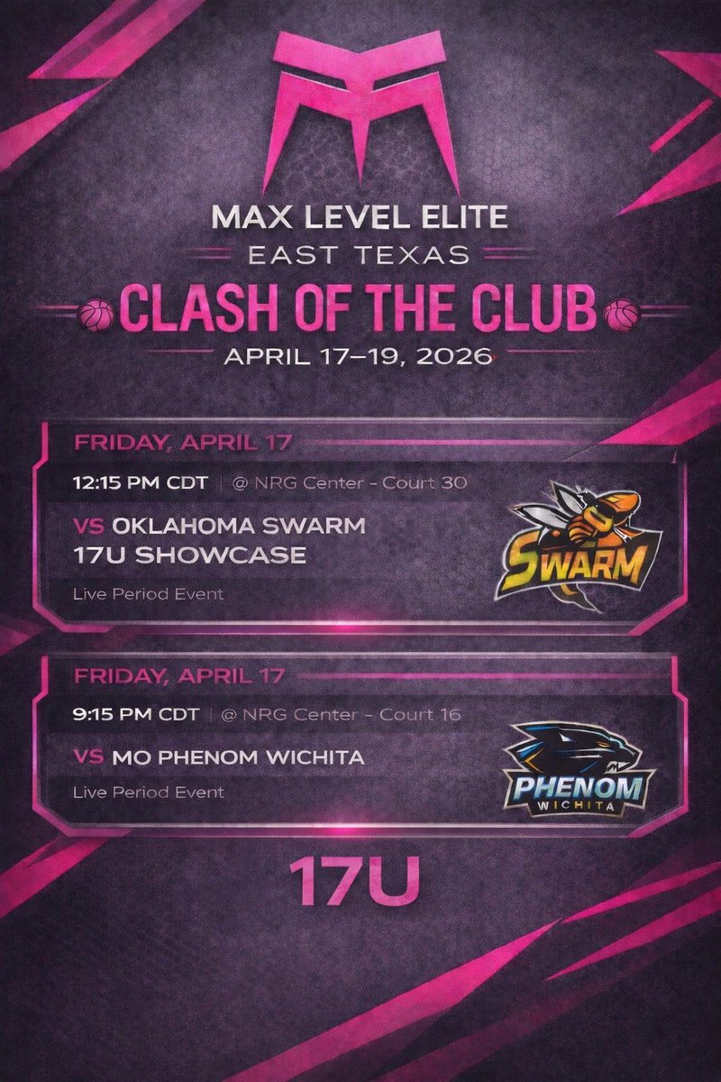 MaxLevelsETXGbb's tweet photo. 🚨Live Period Alert🚨 

Our 17U squad will be pulling up to Clash of the Clubs in Houston this weekend🔥
Coaches: If you are looking for tough, skilled, versatile, &amp; relentless competitors, join us court side! 
These girls don’t just play, they compete!!
#WBBRecruiting #Houston https://t.co/I6aeLl8VEc