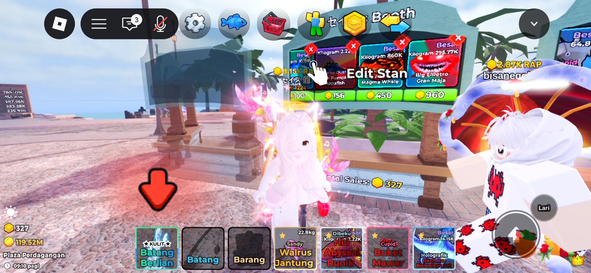 day 1 jualan di fish it setelah 3 bulan ga buka fish it. ADA YG BELI JING😭