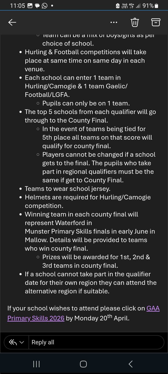 WhelanGavin's tweet photo. .@WaterfordGAACG CO. PRIMARY SKILLS, 2026 🏐🏑⚪️🔵⚪️🔵👇

Q1 next Wednesday (22/04) at 3:30pm, Ionad: @ArenaSETU 

LINK to register: https://t.co/BbEJbaFUpy 

@CnamB_Waterford @WaterfordGAA @EastDeiseGAA @west_waterford @midcountygda @AussieGleeson #PrimarySkills26 #GAABelong https://t.co/Yo3xFyHj6P