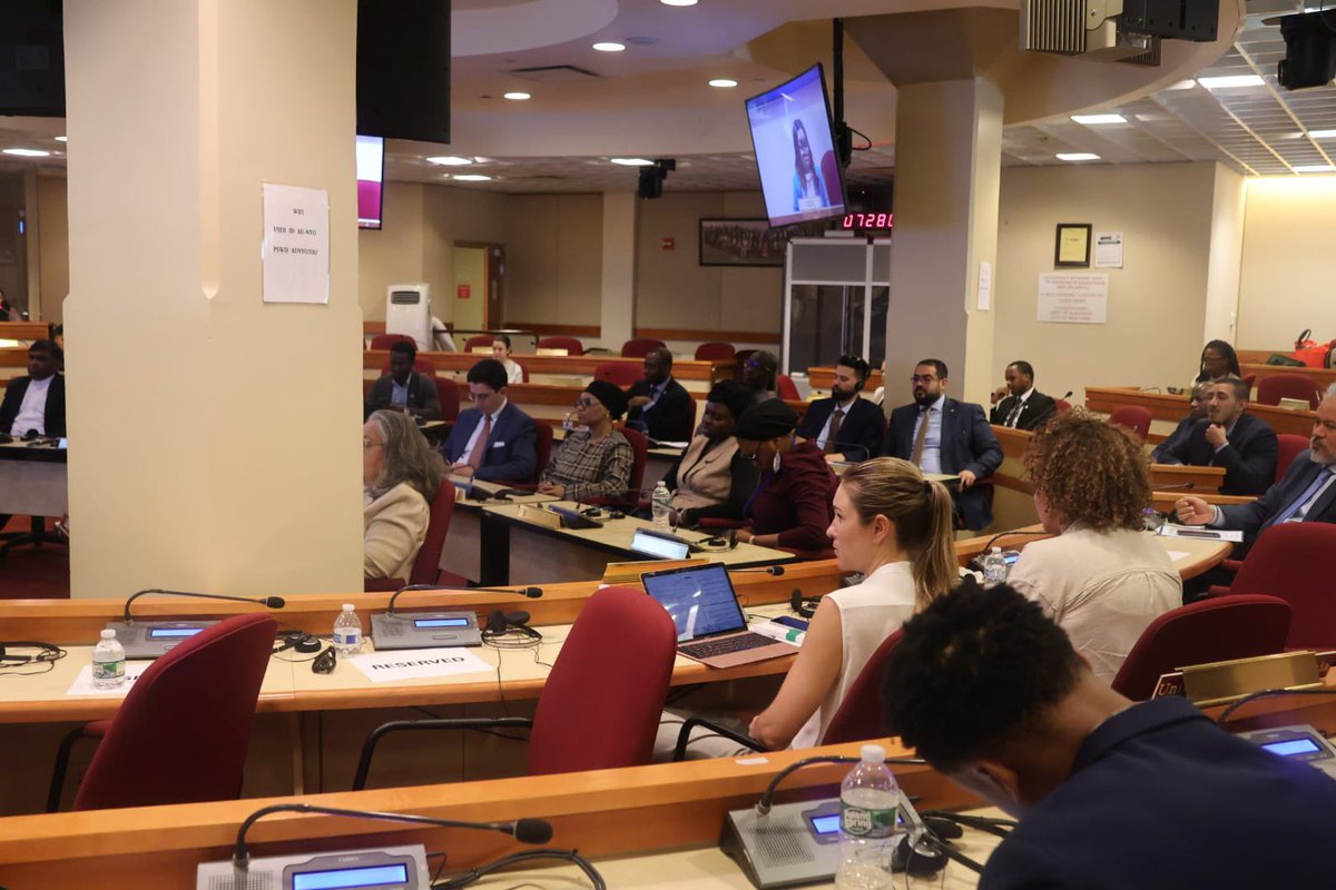 AfricanUnionUN's tweet photo. #EYF2026 #ECOSOCyouthForum
The @AfricanUnionUN  convened a side-event on “Fair Play for Peace: Countering Hate Speech in Youth Sports and Society”, jointly organized with the Missions of Senegal 🇸🇳 and Colombia 🇨🇴, as well as the #HWLP.

Mr. Salem Matug [@shahism04] emphasized that “the @_AfricanUnion recognizes sport as a strategic tool for development, peacebuilding, and Pan-African integration,” highlighting Aspiration 5 of the #Agenda2063 and its vision of a strong cultural identity, shared values, and an African cultural renaissance driven by sport and creative expression.

Grounded in the #YPS Agenda and the AU’s Sport for Development approach led by the #AUSC, discussions called for amplifying youth voices and scaling partnerships for lasting impact.

#Sport4Development #Youth4Peace #Agenda2063 
#Youth4Peace #YouthLead