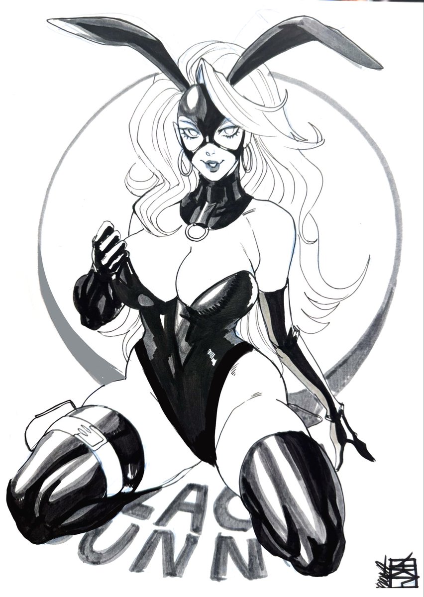 acecore2kx's tweet image. JB Fleming’s Bunny Black Commission 
Ink on Bristol 

#bunnygirl #pinup