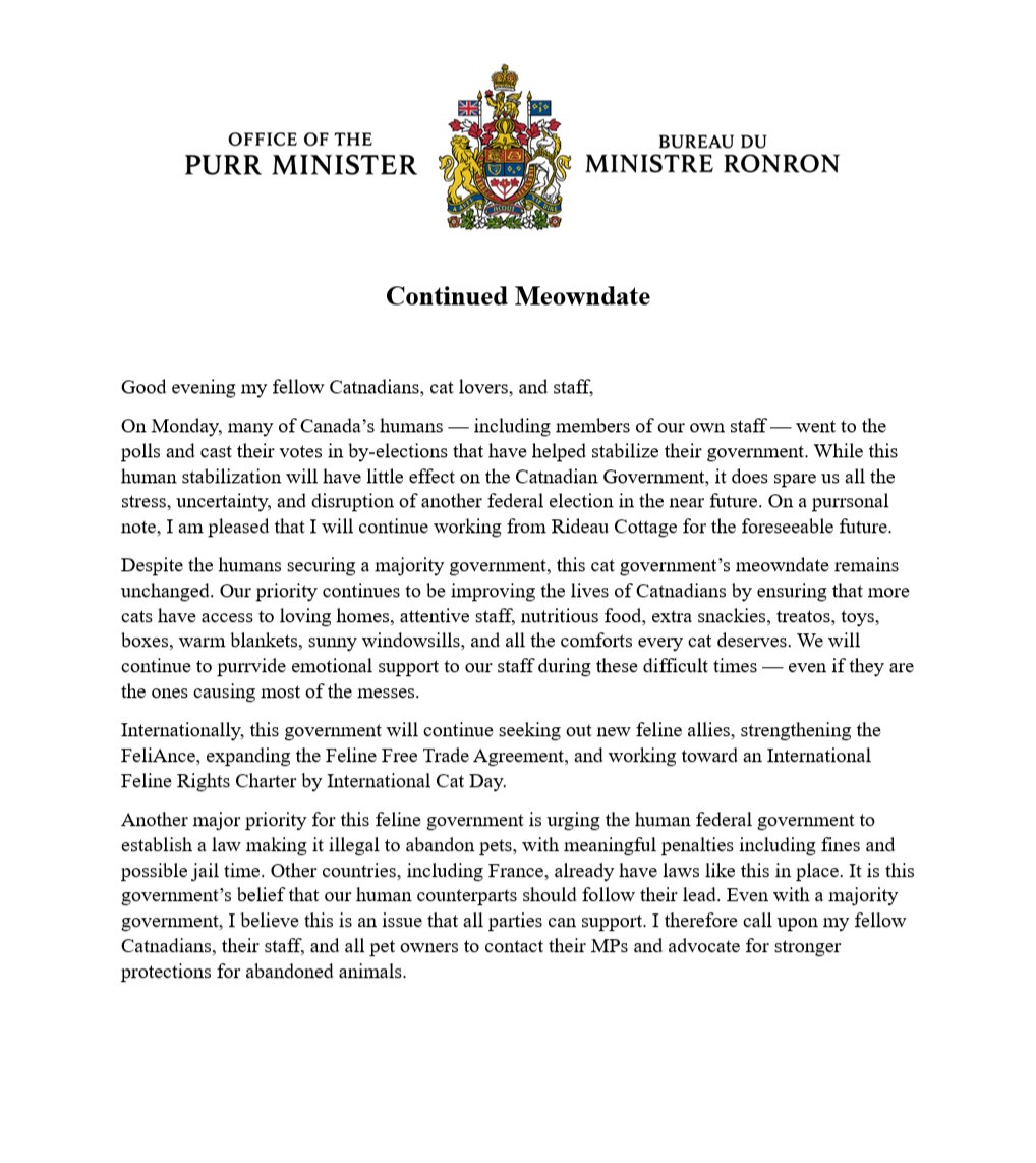 🇨🇦 Nico Carney, Purr Minister of Canada tweet media