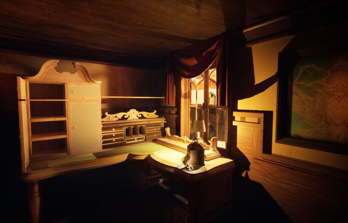 far_owl's tweet photo. A moody room is where an inevitable religious conflict brews. From this desk, you will sow the seeds of peace or violence...

#indiegame #gamedev #indiegamedev #gameart #Schism https://t.co/PvGFBOYsp8