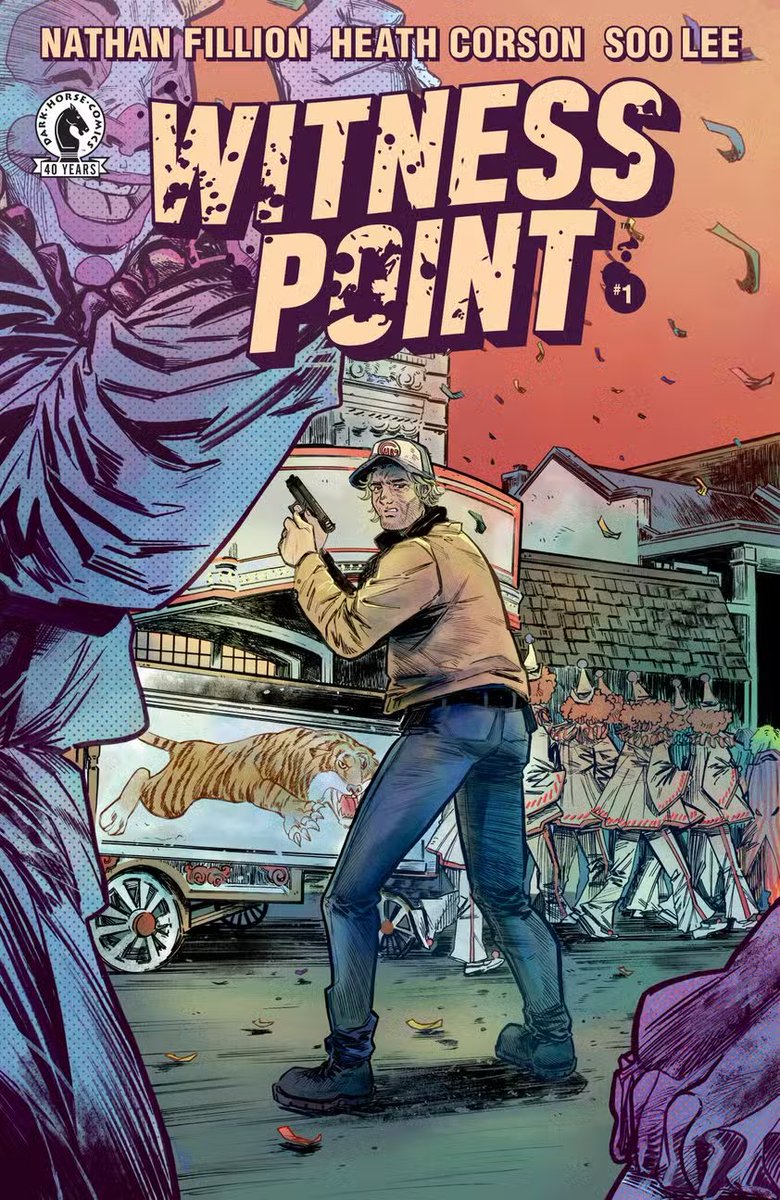 DarkHorseComics's tweet photo. From the minds of @NathanFillion and @HeathCorson, and illustrated by @SooDLee, comes Witness Point, a new modern noir comic series full of mystery, murder, and the chaos of a small town caught up in a massive government screw up. Pre-order today: https://t.co/wIkJiInrso

Coming July 8!