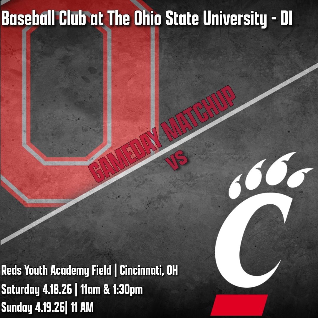 OSUClubBaseball's tweet photo. 🚨 ⚾️ FINAL WEEKEND ⚾️ 🚨 
Bucks finish the season this weekend vs the Bearcats. Catch the live stream at the links below.

🆚 @UC_ClubBaseball
⏰ 4/18: 11am &amp; 1:30pm | 4/19: 11am
📍 Reds Youth Academy | Cincinnati, OH
📝 https://t.co/AHICIz0wg2
📺 https://t.co/P4sxsJ7PJa https://t.co/53wkRvpJ3k