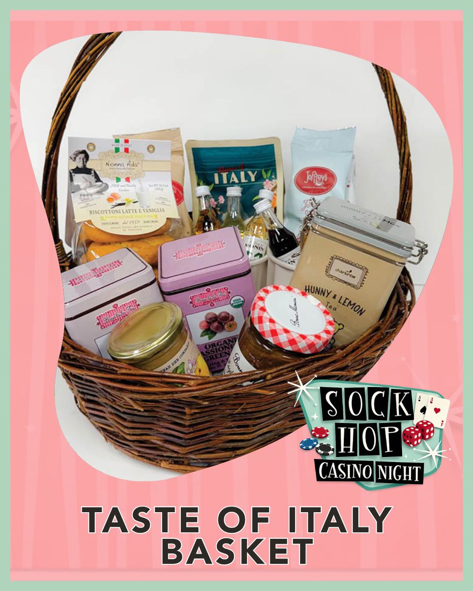 sfcawolves's tweet image. We've got European flair with the Taste of Italy Basket in our Sock Hop Casino Night silent auction! Tickets are still available for Casino Night at this link: buff.ly/an5WdaM. Don't miss out! #SFCA #GoWolves