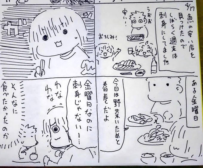 #本日のむすめさん
週末はお刺し身デーになってるのでないとしょんぼりされます。
今日も買ってやらねば…。 