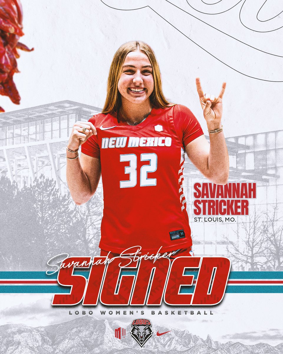 A 4x Missouri state champion is officially a Lobo. 

Welcome to UNM, Savannah Stricker.
#GoLobos