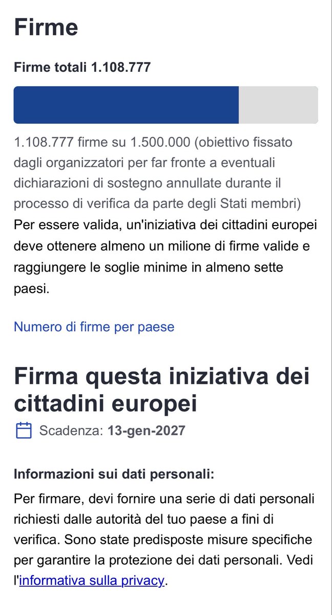 avantibionda's tweet image. Pina, ci sarebbe da presentare al Consiglio europeo questa richiesta per cui sono state raccolte 1.108.902
firme di cittadini europei, 256.045 solo di italiani, quelli che ti pagano lo stipendio e che tu devi rappresentare.
Ah, tu hai firmato?
Qui eci.ec.europa.eu/055/public/#/s…