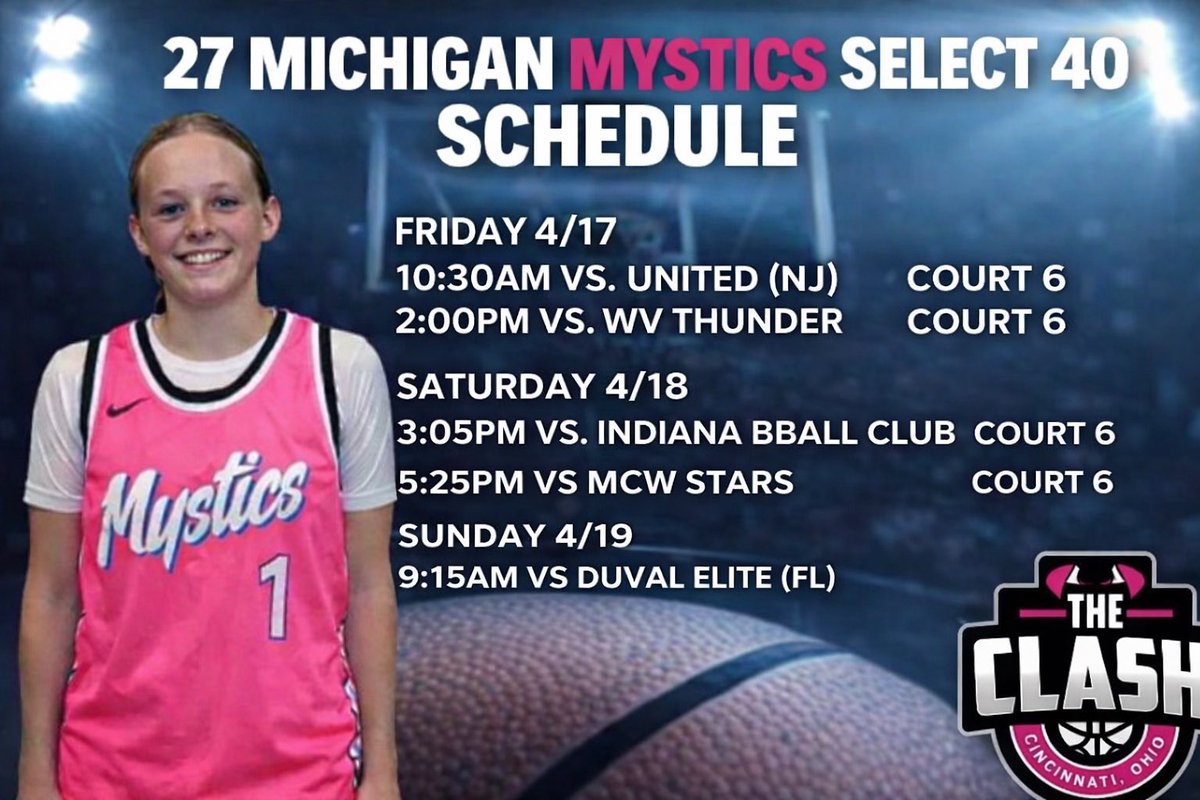 StocktonAM1's tweet photo. Super excited to compete with my team at the clash tournament this weekend  in Hamilton Ohio !!!! #letsgooo #theclash @SelectEventsBB @MImystics @nooksports @PGHMichigan https://t.co/BCyK8kTdbb