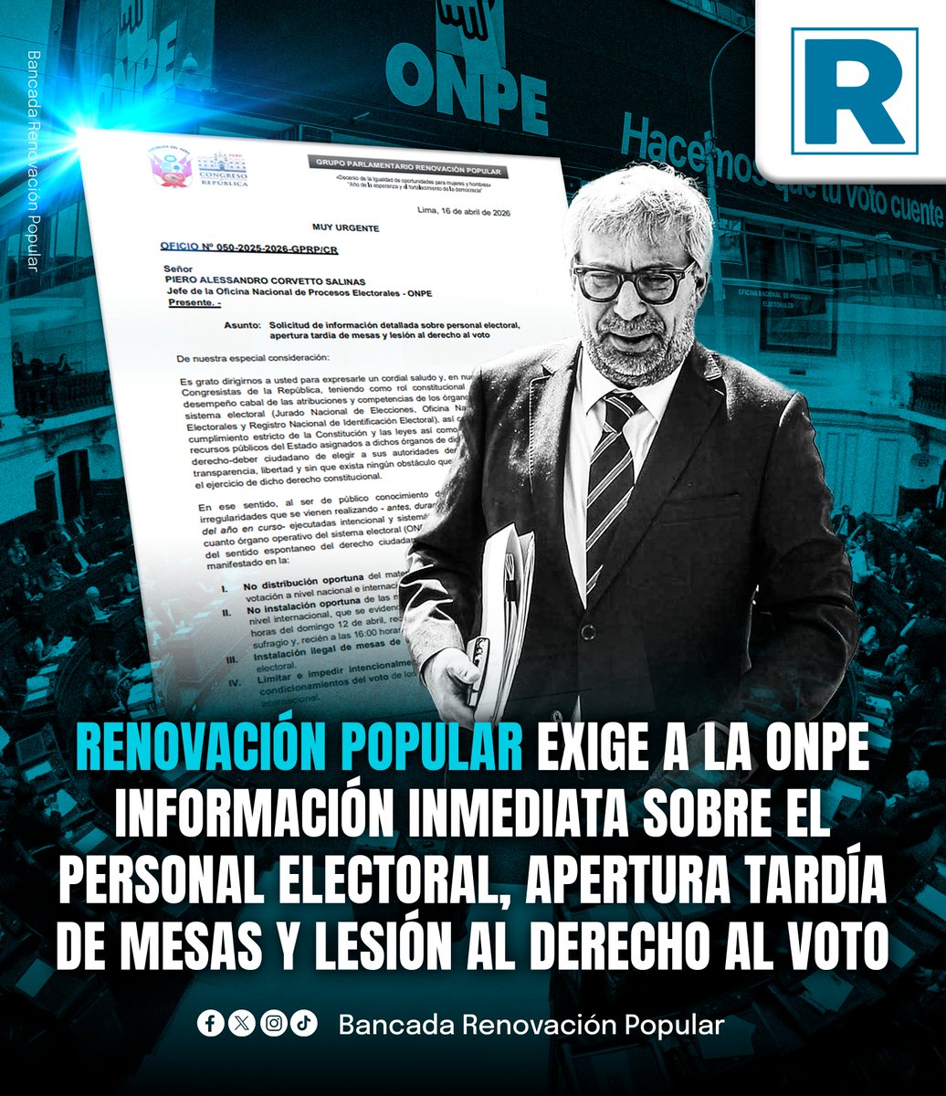 Bancada Renovación Popular (Oficial) tweet media