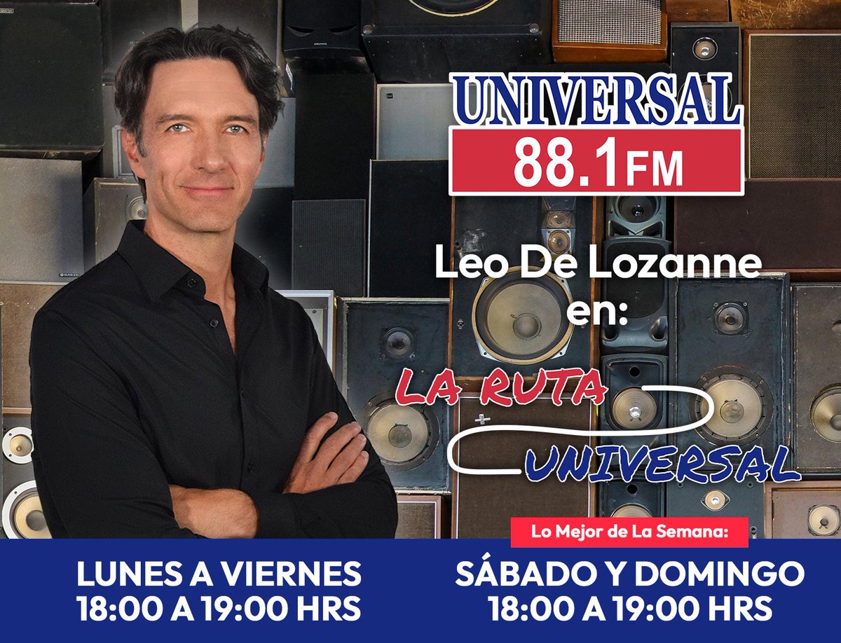 universal881fm's tweet image. 🚦 Una hora, muchas historias y la música correcta, con Leo de Lozanne.
 Así es La Ruta Universal con Leo de Lozanne.
 Escúchalo de lunes a viernes, 18:00 a 19:00 hrs, en #Universal881. 📻✨
 #LaRutaUniversal #Radio #Música #Universal881 #LeoDeLozanne