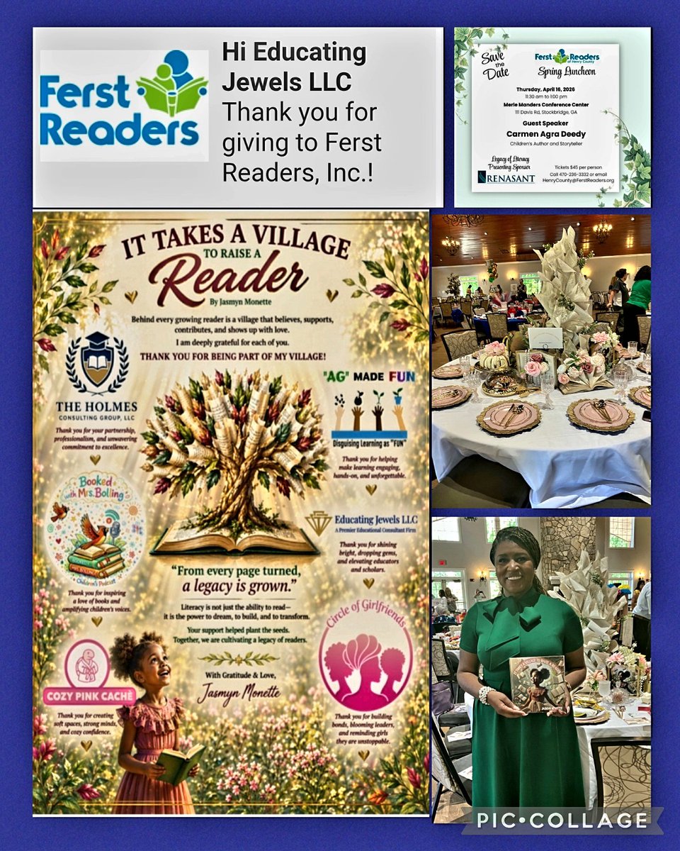 CynthiaSJewell's tweet photo. Giving back to my community is close to my ❤️. I wasn't able to attend today's luncheon due to a scheduling conflict, but my commitment to service and early literacy remains strong. I am grateful to @TeacherKPaggett @FerstReaders for allowing me to support this annual event! https://t.co/ICXKA5gwhD