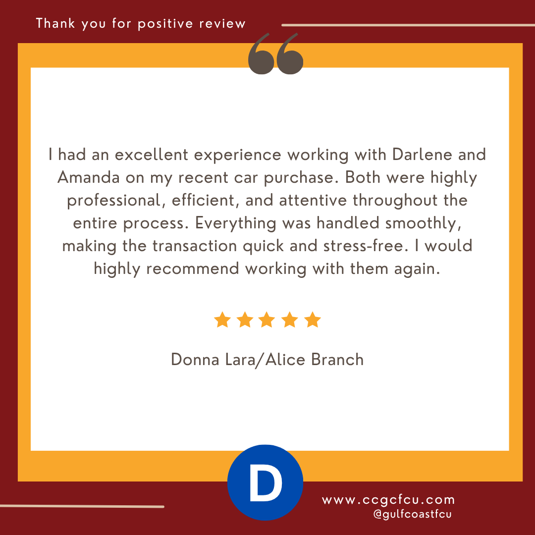 gulfcoastfcu's tweet image. 💙✨ Thank You, GCFCU Family! ✨💙
As we wrap up another week, we want to take a moment to thank our incredible members for your continued trust, support, and valuable feedback. 🙌

#GCFCU #ThankYouMembers #MemberAppreciation #ExceptionalService #StrongerTogether