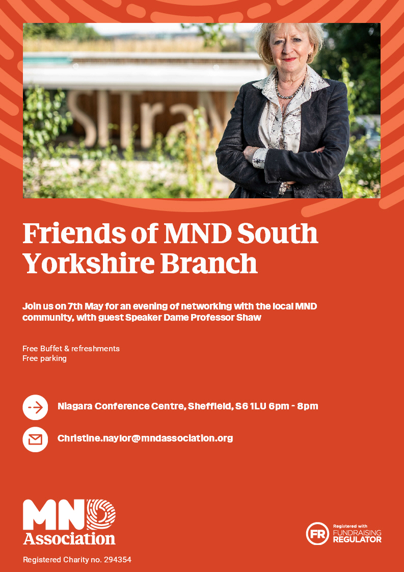 MNDA_SY's tweet photo. Coming up next month is our first Friends of MND South Yorkshire Branch! We'd love to see you there, contact us for tickets
#sheffield #mnd #mnda https://t.co/V7YSpN3ron