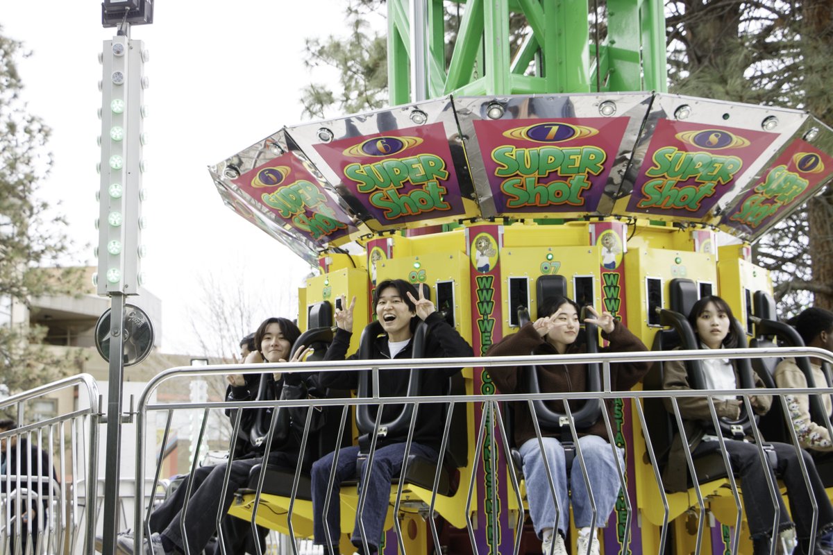 TRUSU15's tweet photo. Thanks to everyone who braved the wind and weather at Tuesday’s inaugural TRUSU Carnival! 🎡 It was great celebrating the end of the semester with you all — good luck on your exams! 

(And yes… the TRU President’s Office took on the Mega Drop 👀) 

#mytru #trusu https://t.co/dZbJfdnCDT