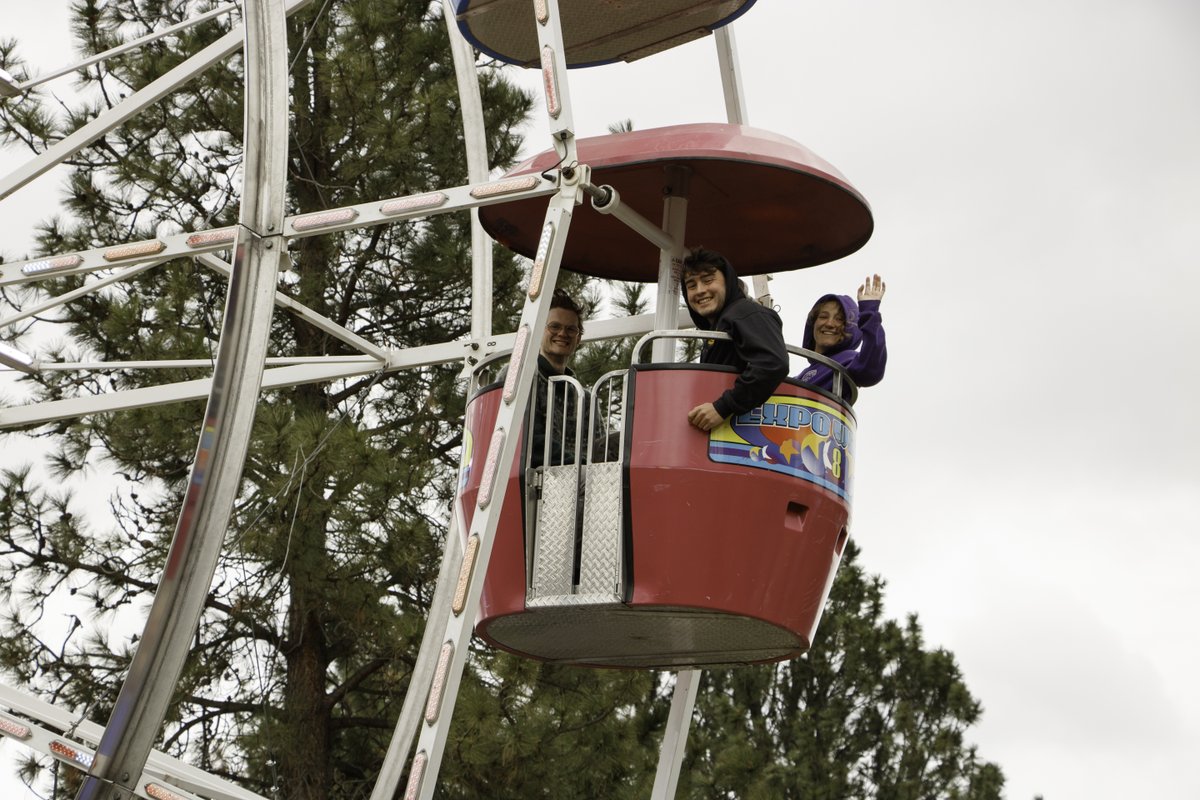 TRUSU15's tweet photo. Thanks to everyone who braved the wind and weather at Tuesday’s inaugural TRUSU Carnival! 🎡 It was great celebrating the end of the semester with you all — good luck on your exams! 

(And yes… the TRU President’s Office took on the Mega Drop 👀) 

#mytru #trusu https://t.co/dZbJfdnCDT
