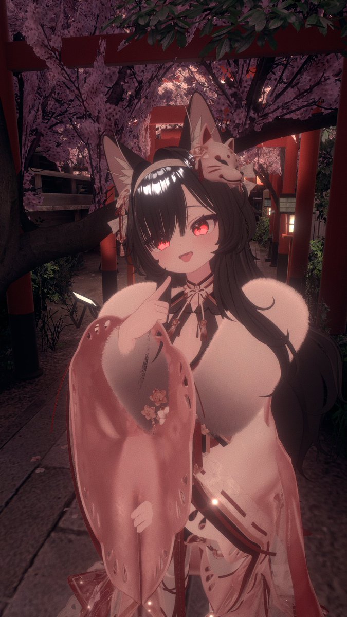 Kasumi_VRC1341's tweet image. おはよぉ〜🌸⛩
抽選で頂いた髪型すごくサラサラですごく可愛い🎶
#Chocolat3D #DanaStudio #VRChat