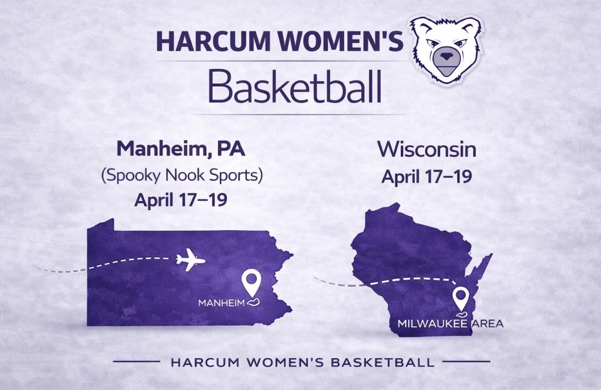 HarcumWBB's tweet image. On the road this weekend ✈️

Our staff will be out evaluating and recruiting, looking for the next group of players ready to make an impact.

Future Harcum Lady Bears… we’ll see you soon. 🐻💜

#Beardown #HarcumWBB #Recruiting #JUCOtoDI