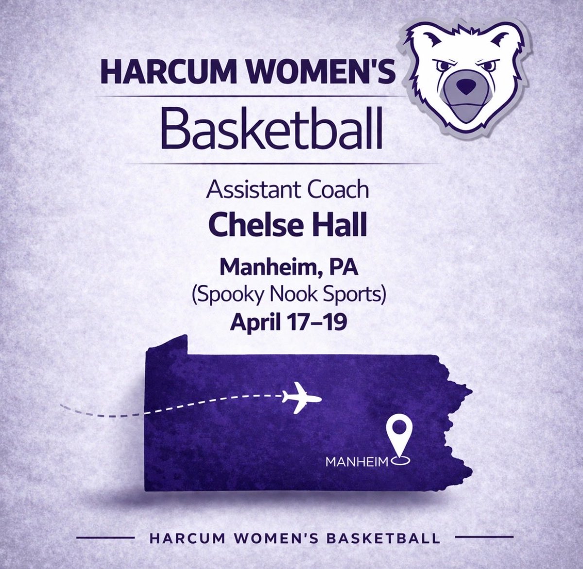 HarcumWBB's tweet image. On the road this weekend ✈️

Our staff will be out evaluating and recruiting, looking for the next group of players ready to make an impact.

Future Harcum Lady Bears… we’ll see you soon. 🐻💜

#Beardown #HarcumWBB #Recruiting #JUCOtoDI
