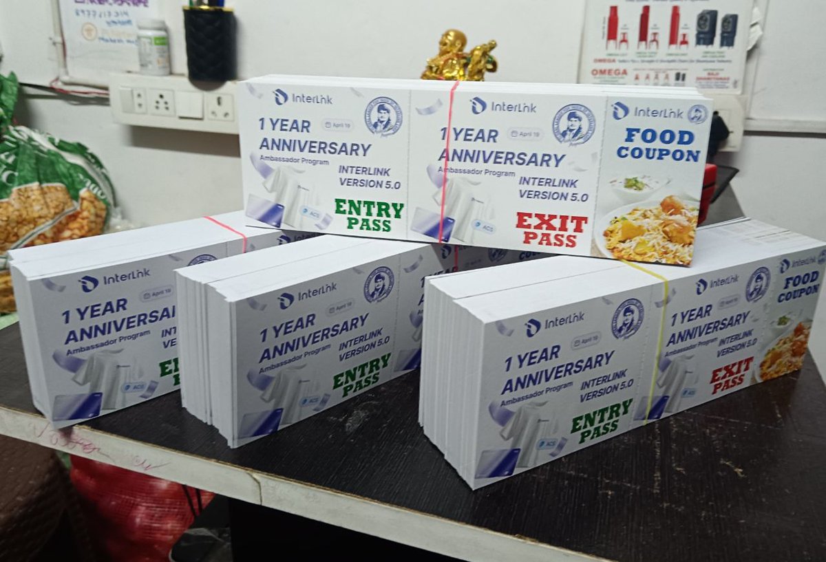 MaheshMagnus1's tweet image. Entry passes are Ready for the April 19th 1st Anniversary of the Ambassador Programme event. Get ready 🔥

Everyone, please collect your passes at the event hall.💜
@kv_interlink @reina_itl @interlinklabs @itl_fdn 
#InterLink #ITLG #ITL #ITLX