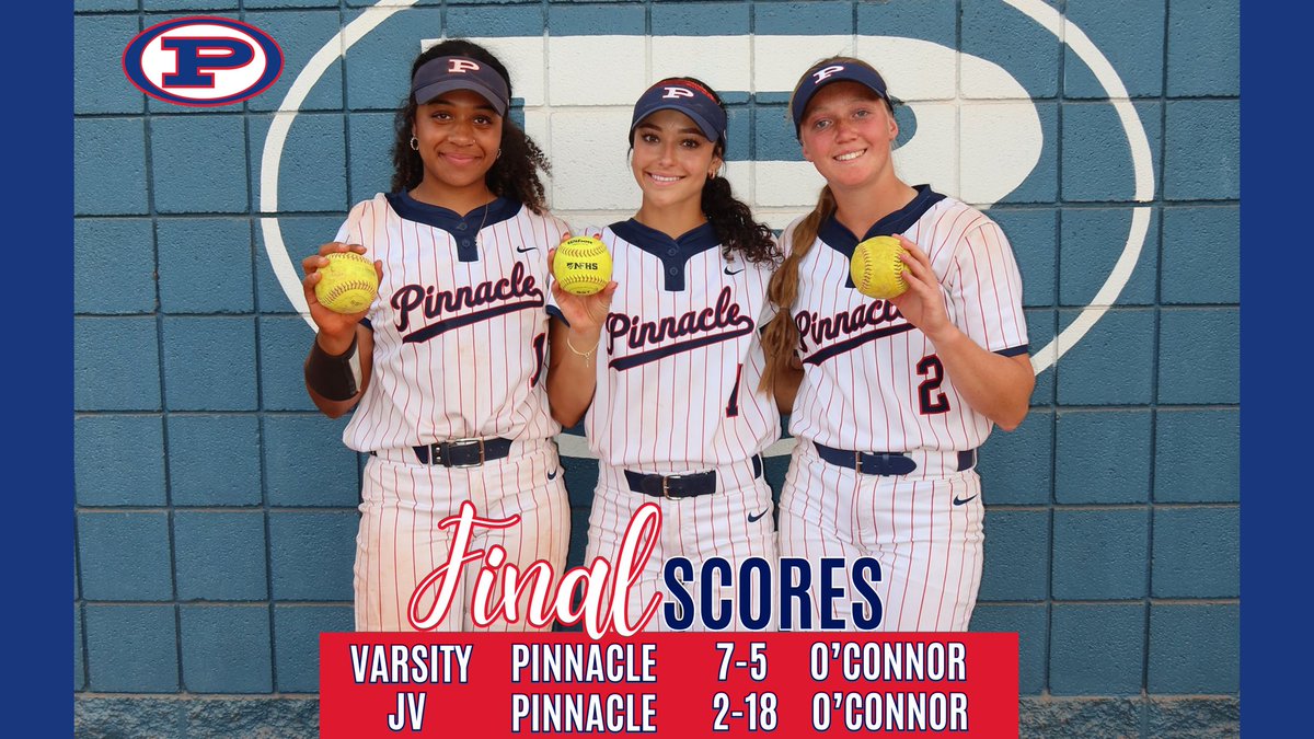 PinnacleSB's tweet photo. Big game for  @TorynnSlaughter 💥 4 RBIs + a grand slam to lift Pinnacle past O’Connor 7-5.

@SiennaCaro 💣, @LiliCruse22 3-4, Cora Bane 2H + scoreless relief, Bri Smith 2 SB  
@LHamel2027 : 6 IP, 5 K 💪

11 hits. 2 DP. Total team win. ❤️💙 https://t.co/aeE4Pi0B3t