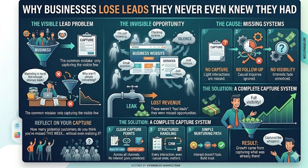sfmventures's tweet photo. Why businesses lose leads they never even knew they had

Not all lost customers say goodbye.
Most just disappear quietly.

And that’s the dangerous part.

A while back, we looked at a business that said:
“We don’t get enough leads.” https://t.co/EenILYEJHA
