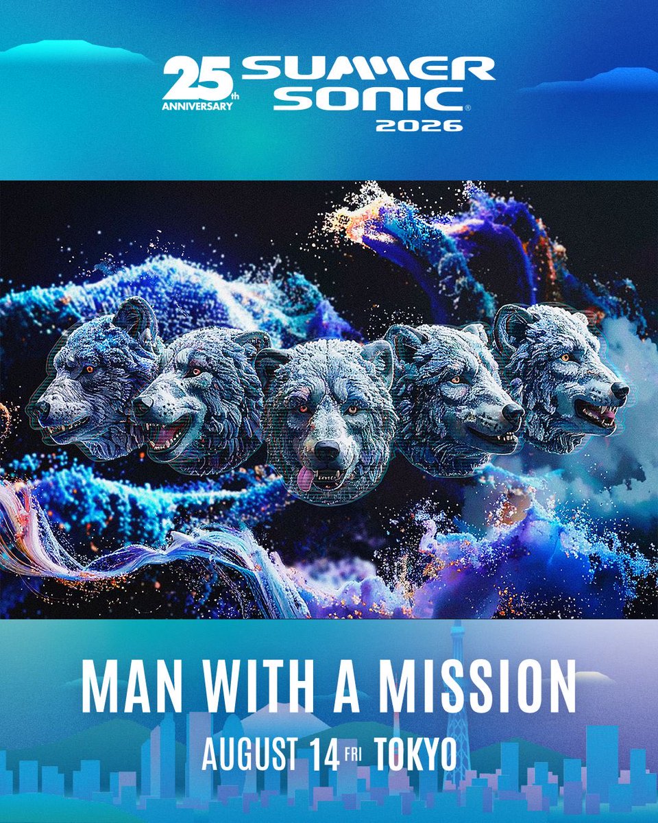 mwaminfo029's tweet image. 💥EVENT NEWS💥

「SUMMER SONIC 2026」に出演が決定しました！MWAMの出演日は14日(金)です🐺🔥

ぜひチェックしてください！

#MWAM #サマソニ

summersonic.com