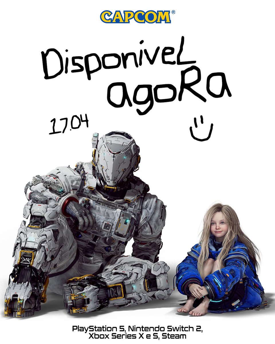 PRAGMATA está oficialmente disponível para PlayStation 5, Xbox Series, Nintendo Switch 2 e PC 🧑‍🚀🌕

Arte🎨: Rafael "Yamato" Andrade