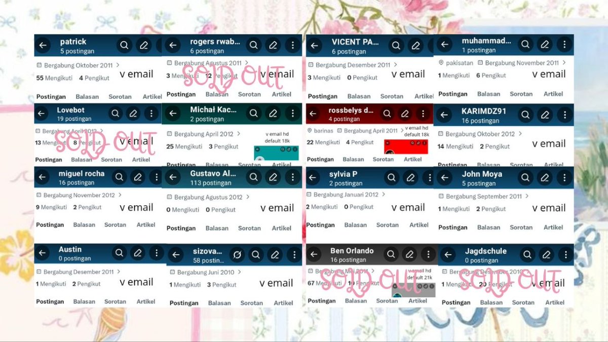 revlusive's tweet photo. @obsydxian kosongan ada buanyaaaak

‘⅋── harga kosongan &amp; inact :

𔘓 v-email tahun lama : 15k 
𔘓 v-email tahun pendek 09 : 18k

𐙚 take ke wa : ☎️ https://t.co/JDXb8jhYzu https://t.co/et6evafpdk