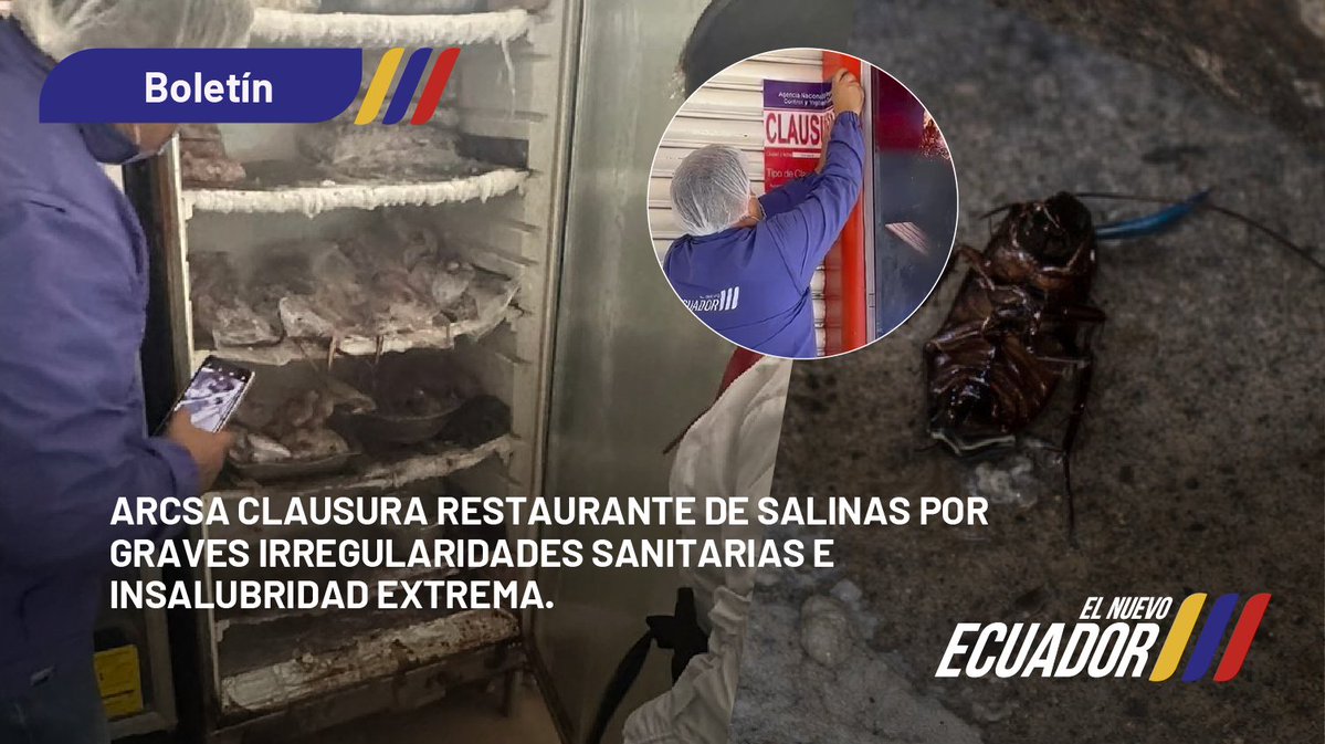 lahistoriaec's tweet image. Adivina adivinador, queda cerquita del Malecón. La @Arcsa_Ec clausuró un restaurante de #Salinas, en #SantaElena, por presentar graves condiciones de insalubridad: gusanos vivos en el piso de la cocina, moscas volando por todo el lugar, desechos de comida por el suelo,