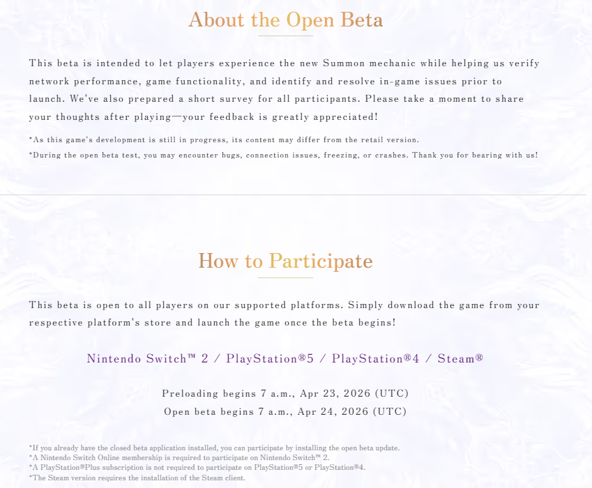 granblue_en's tweet photo. The Endless Ragnarok open beta will start on April 24th (UTC), with pre-downloads available on the 23rd.

The open beta will close on April 27th (UTC). https://t.co/GniFyivEEW