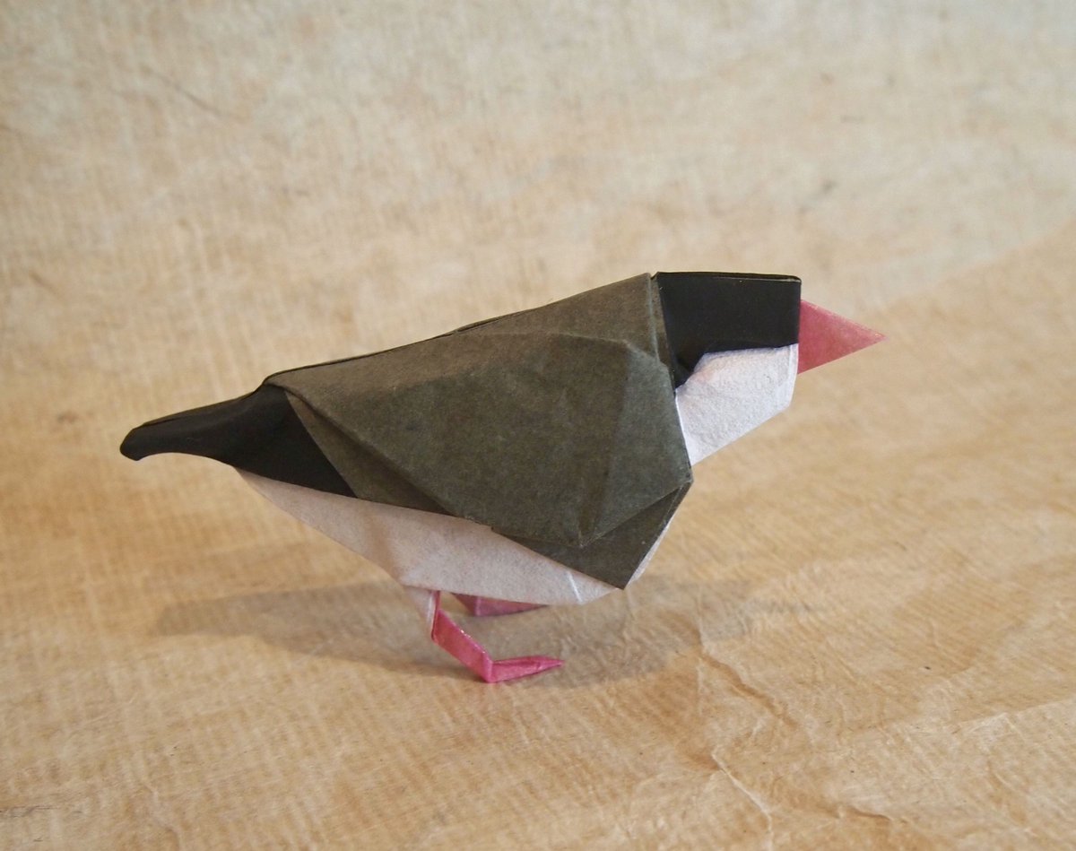 kobashi6's tweet image. 【文鳥】
勝田恭平さん創作
折紙探偵団マガジン216号より
折り：一匹柴犬

かわいい

#折り紙　#origami