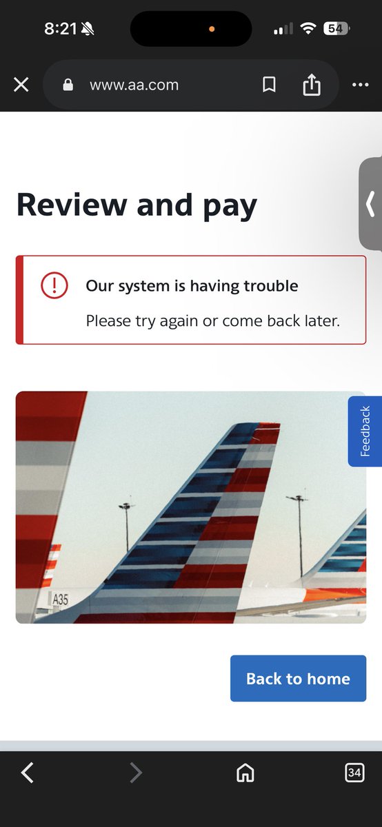 kalyan5v's tweet photo. @aairwaves @americanaity Dear @AmericanAir, I’ve been a loyal customer for years and truly value the experience. However, today my booking failed at the payment stage after 4 attempts. Would appreciate your team’s quick attention to this. https://t.co/Uy5E9Uejgx