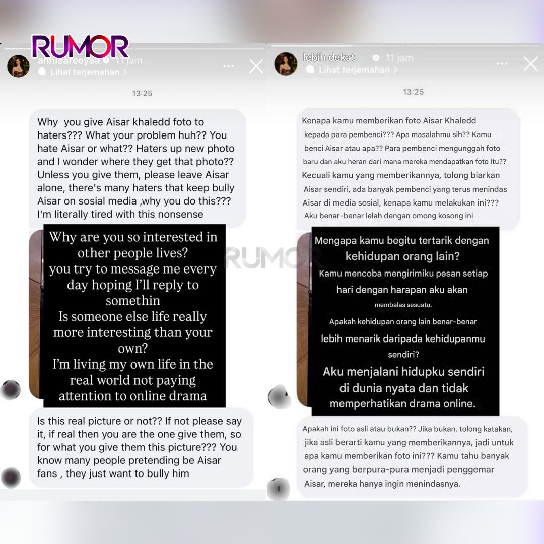 rumormediaid's tweet image. Wanita asal Thailand yang tengah diisukan dekat dengan Aisar Khaled menanggapi DM netizen melalui Instagram Story pribadinya. Ia merespons dengan santai berbagai hujatan yang ditujukan kepadanya. #aisarkhaled #viral #netizen #rumormedia