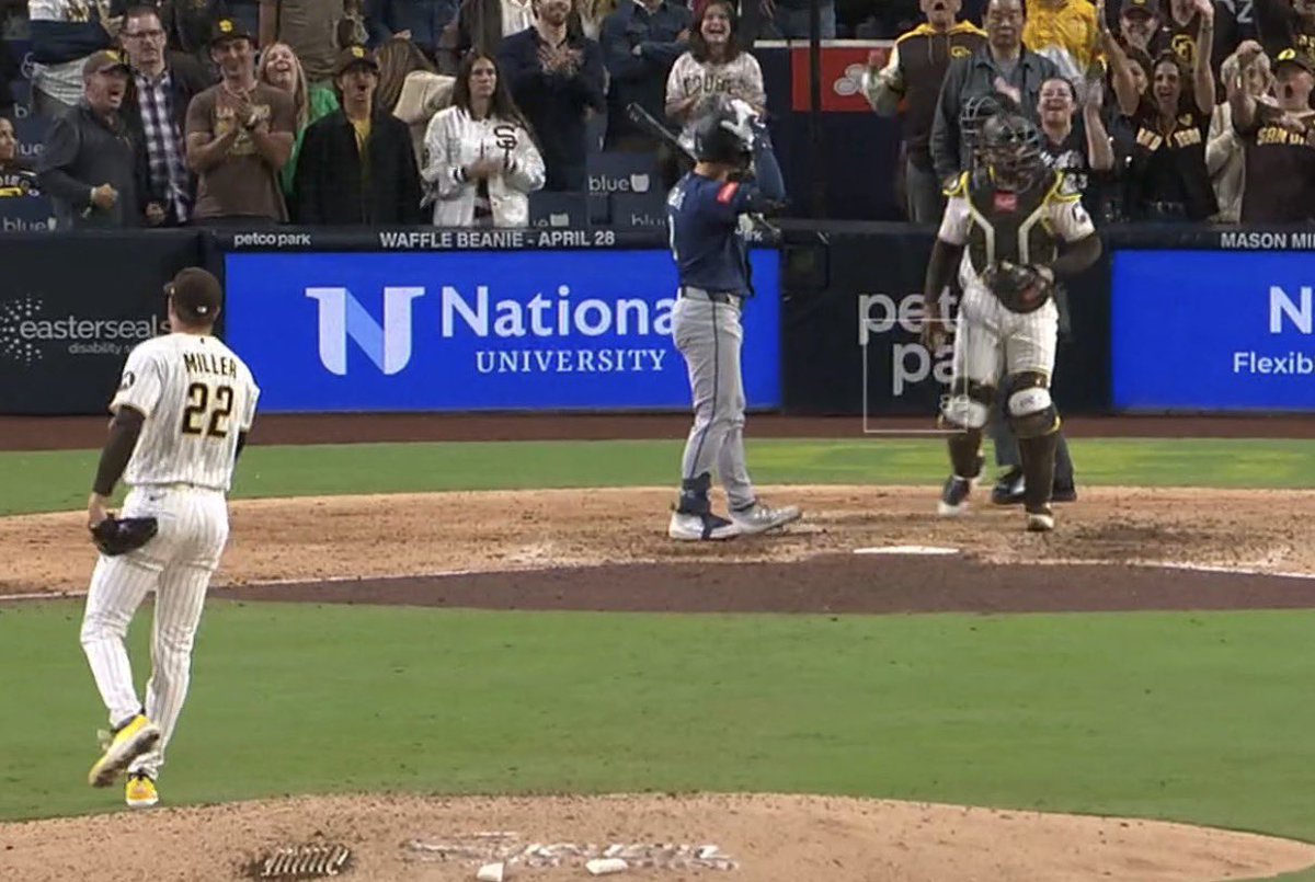 Challenging a game-ending punchy because it’s your only hope to get on base against Mason Miller is comical.