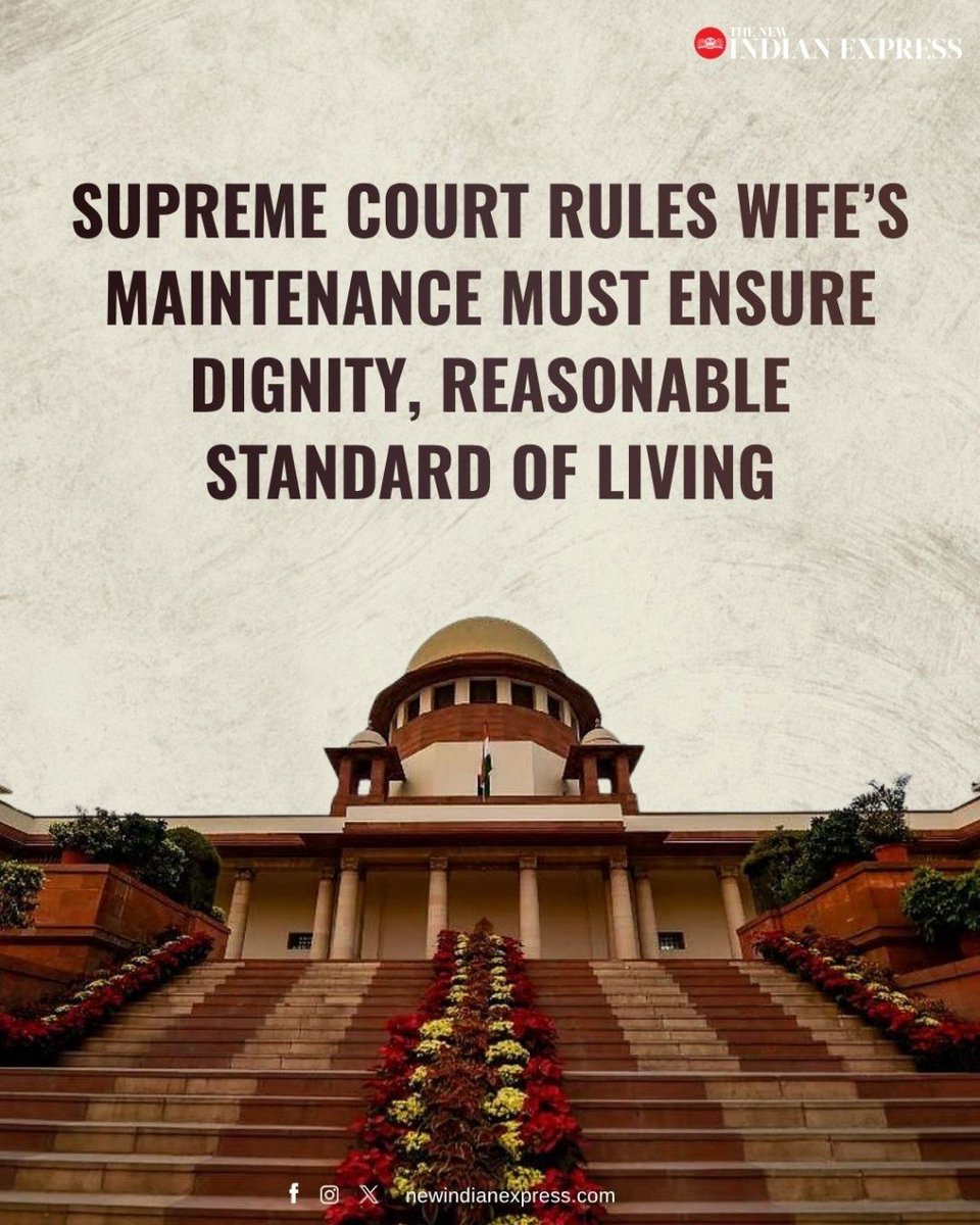 ashokmalik's tweet image. Observing that #maintenance cannot be merely symbolic, the #SupremeCourt said a #husband’s duty to support his wife is a primary and continuing obligation that must ensure she is able to live with #dignity.
newindianexpress.com/nation/2026/Ap…
