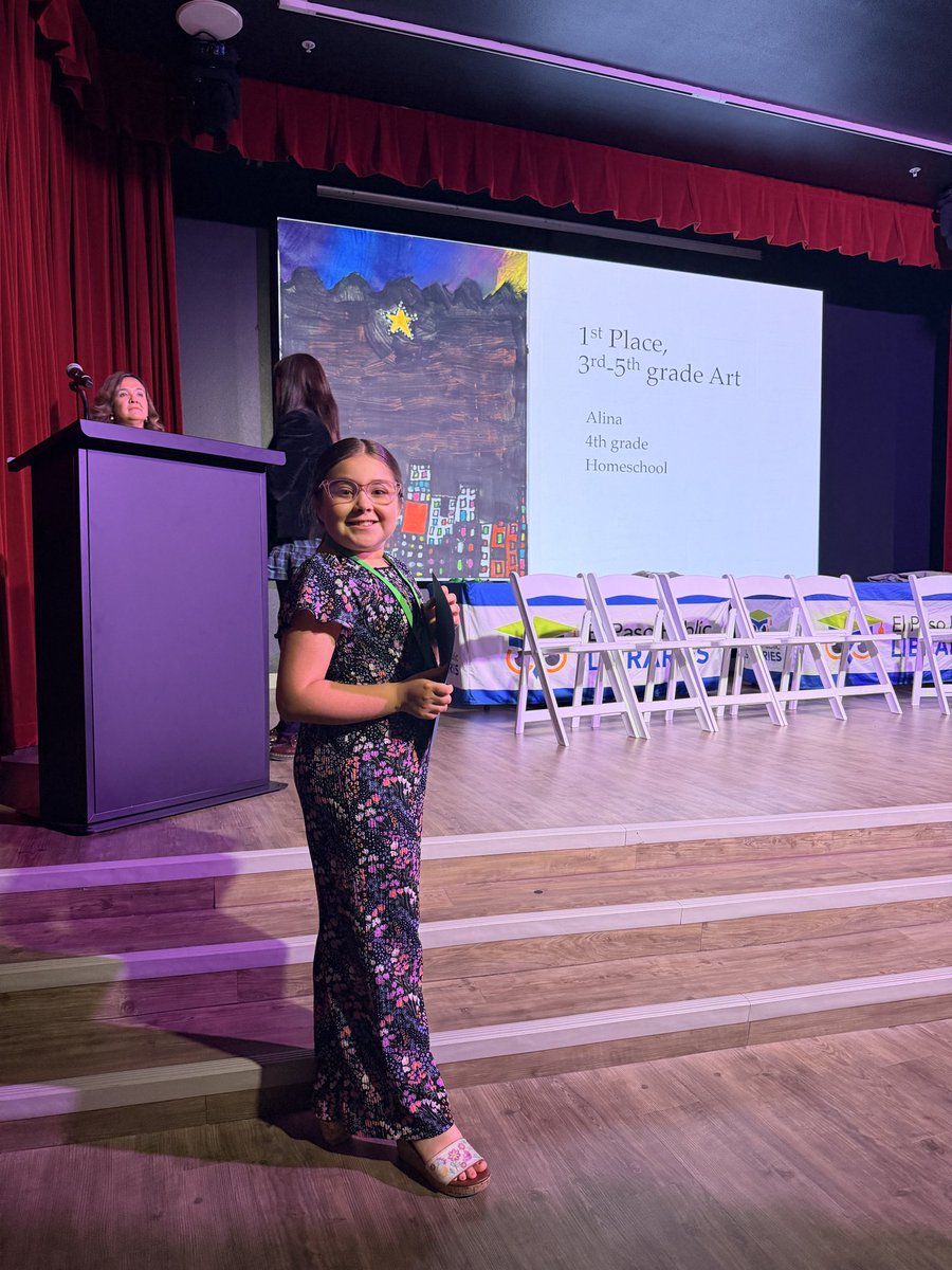 smsantoyo's tweet photo. First place winner in this year’s @elpasolibrary youth art and poetry contest! Proud of my little girl and proud of our libraries that hold contests like these that allow the the youth to express themselves. https://t.co/uQZbKeSHzM