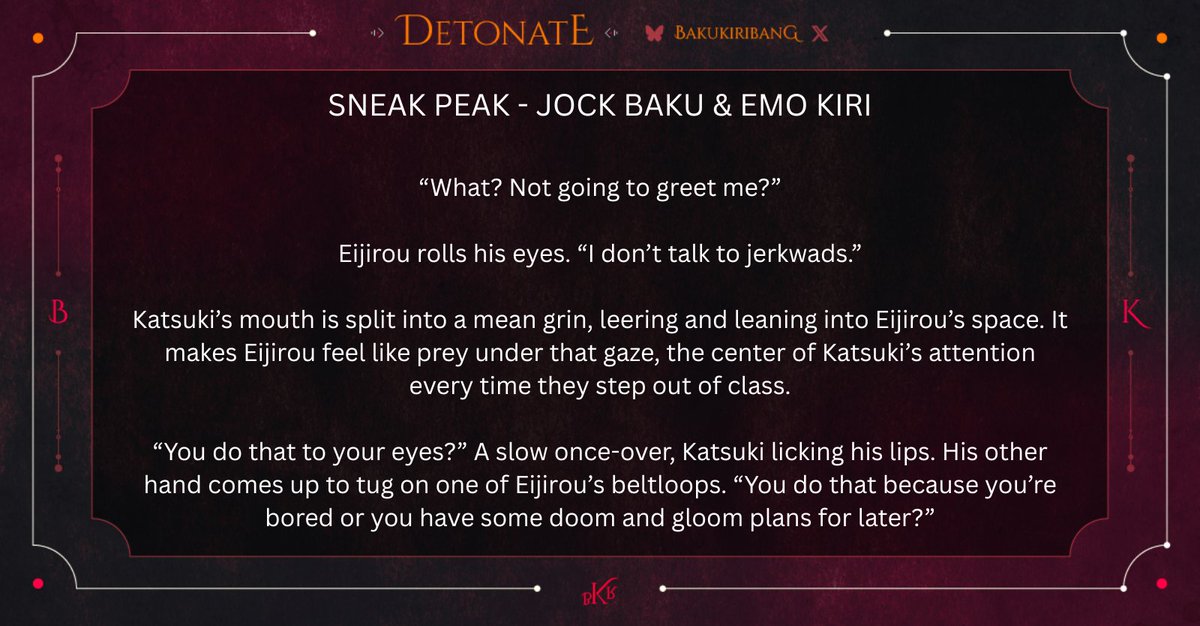 My preview for the <a href="/bakukiribang/">Detonate: A BakuKiri Bang</a> !
Accompanied by the amazing talent of <a href="/MintTea_BKKR/">Mnty</a> we have Jock Baku and Emo Kiri incoming 😈