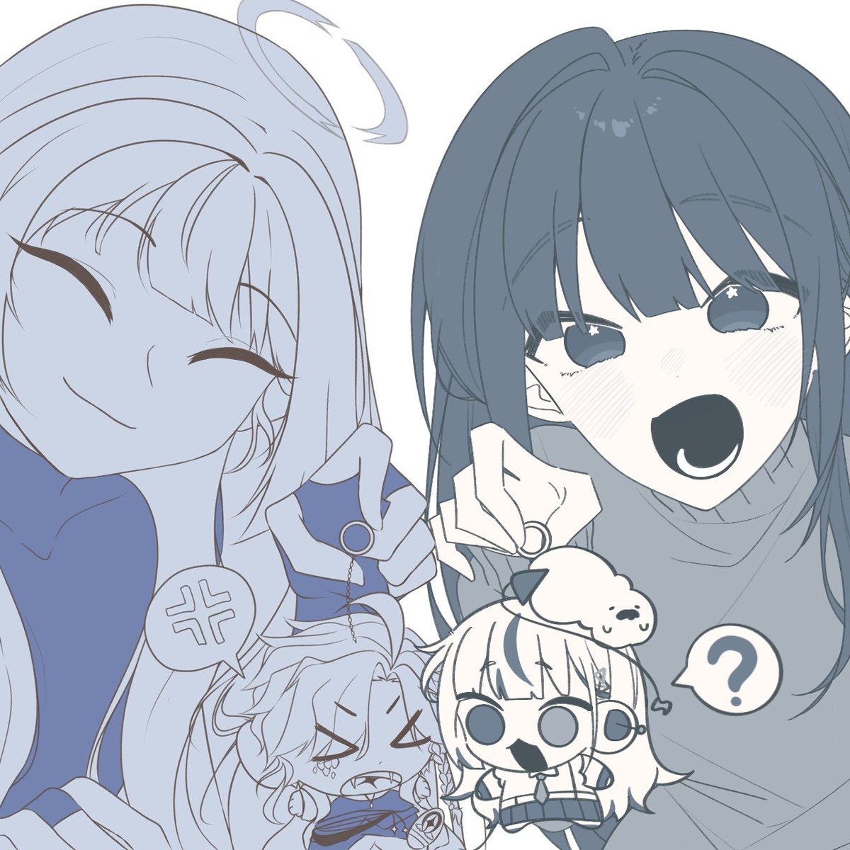 和 <a href="/ao_akiraa/">アキラ</a> 的合繪！
我是右邊的✍️
#イラスト