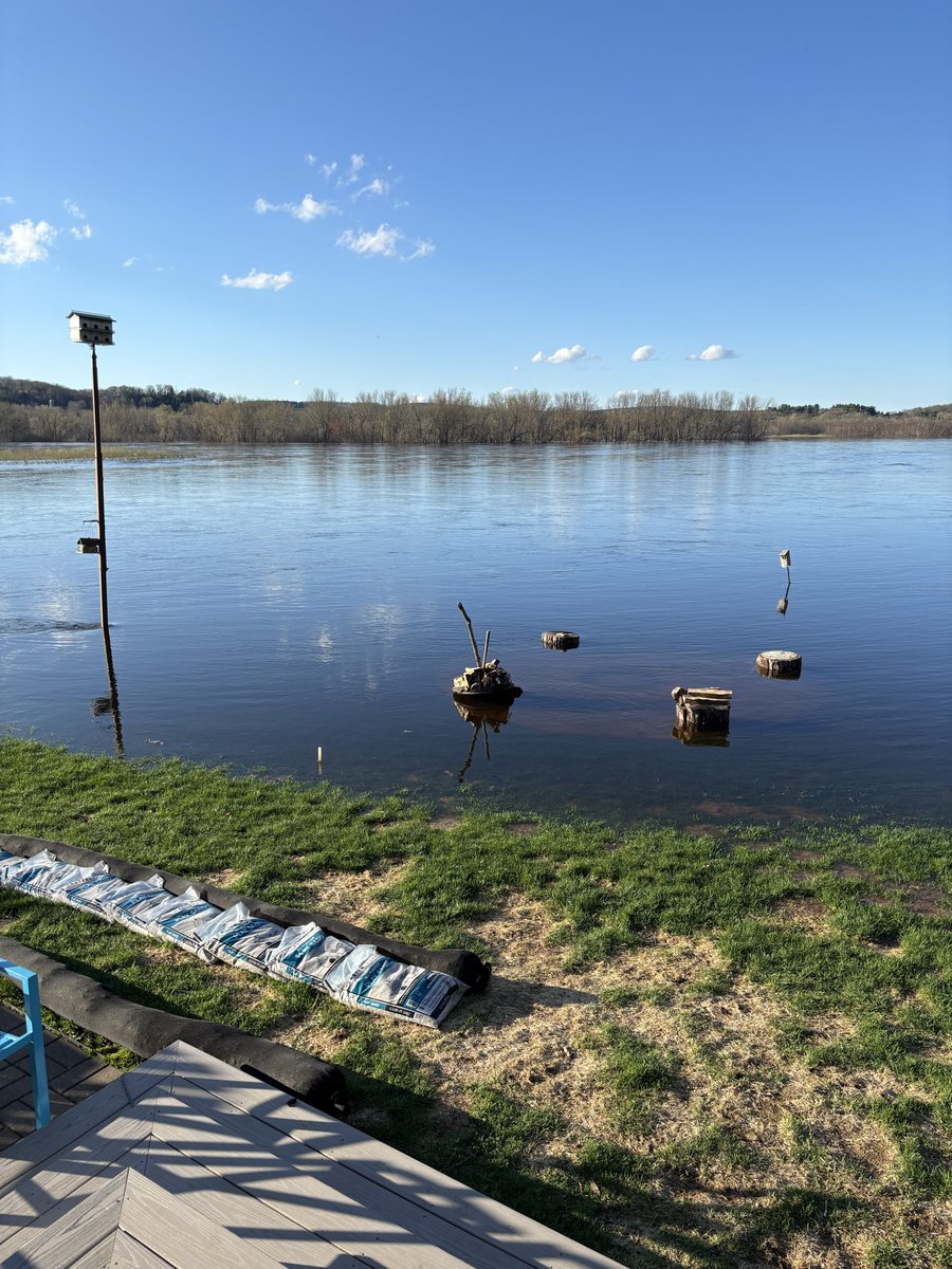 twoMutch's tweet photo. @Ginger_Zee ONE MONTH LATER! #Wisconsin Sandbags sandrubes better keep the water away. https://t.co/0z6KFycThO