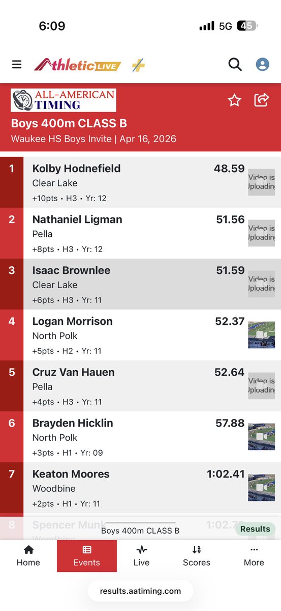 ClearLakeTF's tweet photo. 🚨🚨🚨 SCHOOL RECORD 🚨🚨🚨

Kolby drops his school record mark down to 48.59 in the 400 Meter Dash!

#LIONS https://t.co/FHjWDtDjus