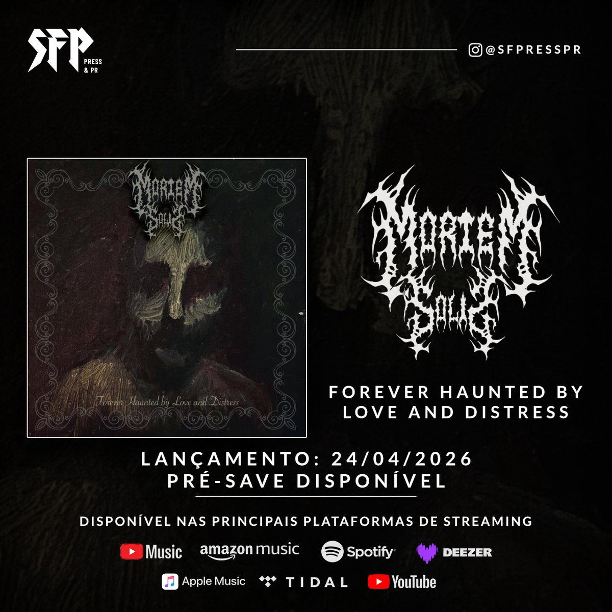 Black Metal + Zé Ramalho? Sim! O MORTEM SOLIS revela detalhes do EP “Forever Haunted By Love And Distress”. Um expurgo de angústias que chega dia 24/04 via Sangue Frio Records. 🌑🔥

Faça o pré-save: sanguefrioproducoes.com/n/5985

#MortemSolis #BlackMetal #MetalNacional