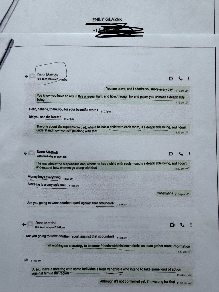 HansFreemanNow's tweet photo. Several days ago I posted the following information but in a thread. Meanwhile the NYT replied saying that what I posted was fake news.  Claiming that they knew the contents of the accounts of their correspondent Emily Glazer. How on earth would they know unless they had a copy of everything?

Eight senior @WSJ and @NYT journalists tell us how they really feel about @ElonMusk in their WhatsApp chats.

1) @KirstenGrind and @TeddySchleifer (both NYT):
TS: “I don’t understand why you hate him so much.”
KG: “Because he is the beginning of the end for humanity, he is something like the Antichrist.”
KG: “So the strategy will be to try to make the billionaires fight amongst themselves and thus dismantle their board of directors.”  
“if we make the rich fight and play on their egos, we finally win the end of such a detestable person.” 

2) Kirsten Grind to @EricLiptonNYT (both NYT):
KG: “We’re going to bring down the wealthiest man on earth. Are you with me”
EL: “of course”

3) @EmilyGlazer to Dana Mattiolli (both WSJ): 
EG: “through ink and paper you unmask a despicable being.” 
DM: “Did you see the latest?” (she had just written the article about Elon’s “Legion of babies”)
EG: “The one about the responsible dad, where he has a child with each mom, is a despicable being, and I don’t understand how women go along with that.”
DM: “Are you going to write another report against that scoundrel?”
EG: “I am working on a strategy to become friends with his inner circle, so I can gather more information. Also I have a meeting with some individuals from Venezuela who intend to take some kind of action against him in the region.”
DM: “would you accompany me to an interview I have with the mother of his latest child, meaning number 15, you can firsthand learn what a bad person he is.”

4) Ryan Mac to Emily Glazer, both NYT (he wrote the book “How Elon Musk Destroyed Twitter”)
RM: “I forgot to tell you not to use Signal anymore please.  That is where they are spying on us from.”
EG: “Have you confirmed that information already? Because it is the most secure app”
RM: “Yes, it has already been confirmed.”
EG: “I knew they were spying on us.”

5) Emily Glazer, WSJ, and her Mom:
Mom: “Please take care of yourself… You should call your friends from Russia.”
EG: “Mom, don’t talk about those topics through this means.  Simply be in a state of maximum alert. Because the man with the money has no scruples, and he could do something bad to me or my family.”
Mom: “I insist, it’s better to leave the country for now, travel to Venezuela or Russia, I don’t know, someplace calmer.  That man is out of his mind.”
EG: “No. Just stay very alert.”

6) Then from @Joe_Palazzolo, also WSJ:
JP: “You should take good care of yourself. They are very bad people.”
EG: “Do you say it because of the topic SPACE X” “I am going to publish the Texas news, that will leave him very poorly positioned in the public’s eyes.  Do you support me?”
JP: “Of course, but you should keep in mind that you’re dealing with the same devil.”
EG: “Do you think he is capable of attacking me or my family?”
JP: “yes” “Remember, the Texla issue didn’t go anywhere, and what happened was that their capital increased.”

You may have suspected the MSM had an agenda.  It’s worse that you might imagine. Taking someone down trumps truth-seeking.  It’s personal not professional. It tramples the notion of journalistic integrity. Strategy shifts are taken to maximize harm versus truth-seeking.  Corporate activism and interpersonal conflict are pursued to disrupt a board. No surprise that their published articles read like character assassination attempts more than news.  These publications have long ago lost the trust of their readership and should reboot their staff if they want to regain it.

As for the NYT denial: Typical. NYT makes a bold statement of fact that you could not possibly make.  These are the journalists private WhatsApp chats.  You don't have access to them.  Have the receipts? I do