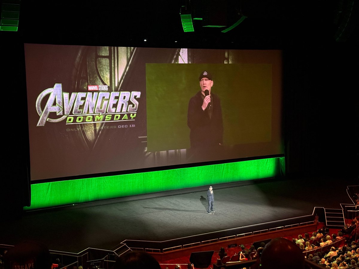 MCU_Direct's tweet photo. Kevin Feige takes the stage to promote AVENGERS: DOOMSDAY! #CinemaCon https://t.co/PFxMKQSo4u